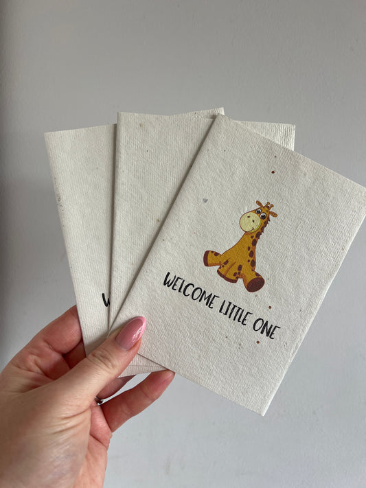‘Welcome’ seeded baby cards